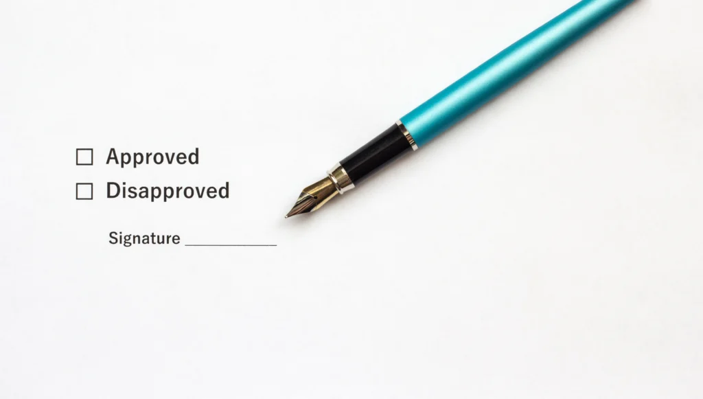 document for making an important decision and sign